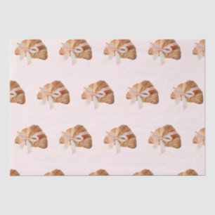 Personalised Coquette Croissant Pink Ribbon Tissue Paper
