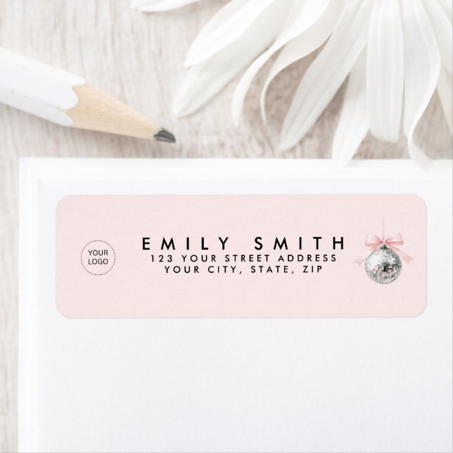 Personalised Coquette Disco Ball Pink Ribbon (Insitu)