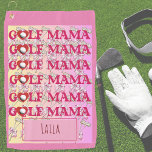 Personalised coquette Golf Mama. Mother's day gift Golf Towel<br><div class="desc">Introducing our personalised name golf towel for golf mamas! This high-quality, custom-designed golf towel is the perfect accessory for every golf-loving mother out there. Show your love for the game in style with this practical and chic towel featuring your name on it. Whether you're hitting the links with your golf...</div>