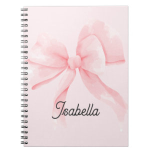 Personalised Coquette Pink Bow Girl Notebook