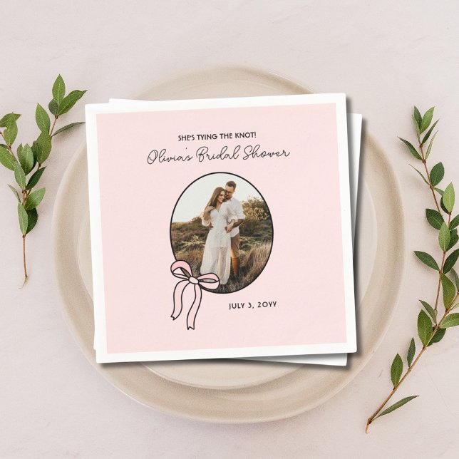 Personalised Coquette Pink Bridal Shower Napkins  (Personalized Coquette Pink Bridal Shower Napkins)
