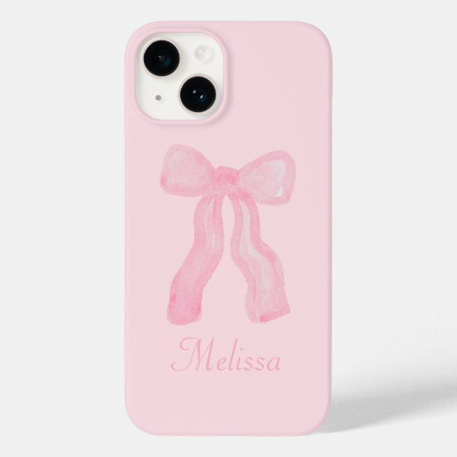 Personalised Coquette Preppy Pink Bows Case-Mate iPhone Case (Back)
