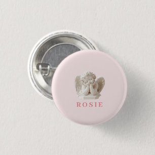 Personalised Coquette Sleeping Angel Sculpture 3 Cm Round Badge