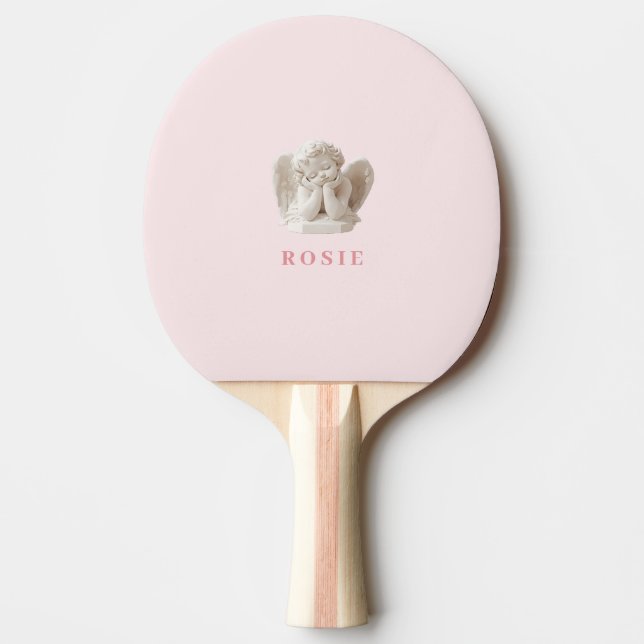 Personalised Coquette Sleeping Angel Sculpture Ping Pong Paddle (Front)