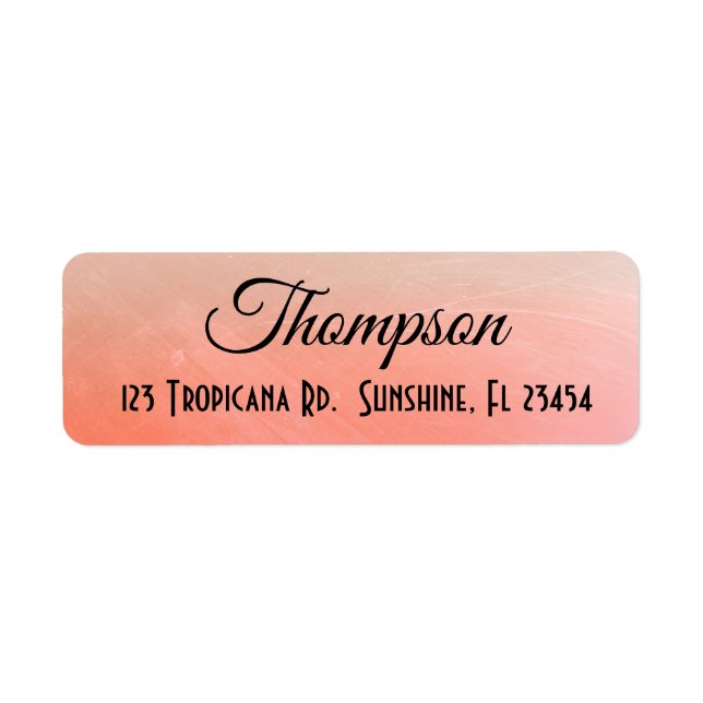 Personalised Coral Gradient Return Address Label (Front)