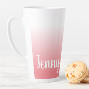 Personalised Coral Ombre Latte Mug