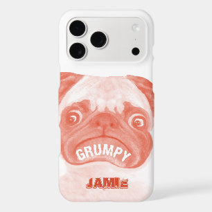 Personalised Coral Orange Grumpy Puggy
