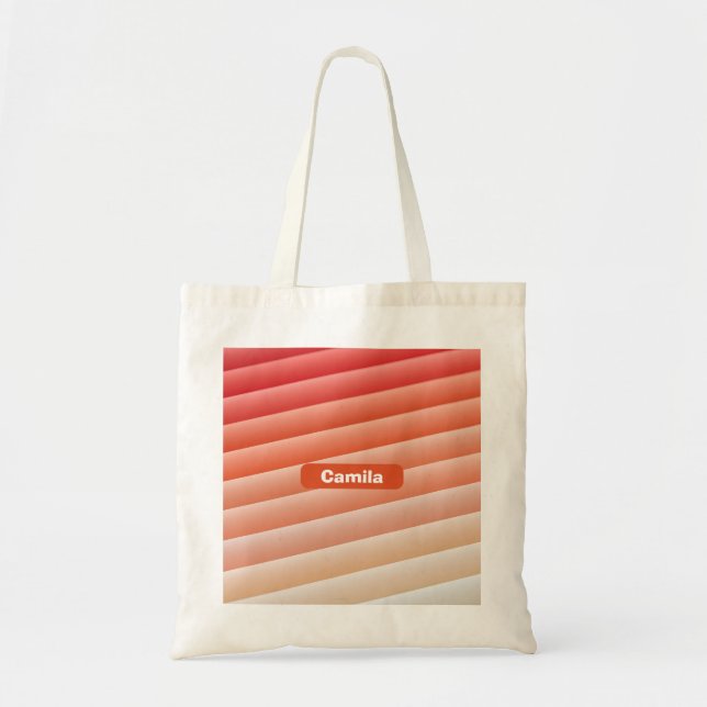 Personalised Coral Peach Sunset Gradient Budget  Tote Bag (Front)