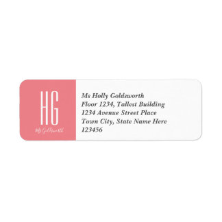 Personalised Coral Pink Monogrammed