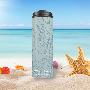 Personalised   Coral Reef Shell Print Thermal Tumbler