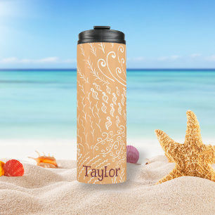 Personalised   Coral Reef Shell Print Thermal Tumbler