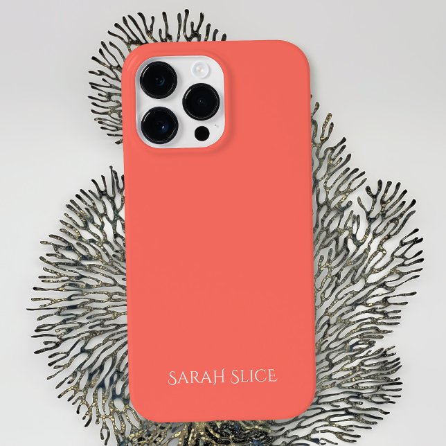 Personalised Coral Solid Colour Case-Mate iPhone Case (Creator Uploaded)