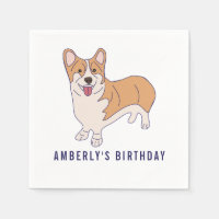 Personalised Corgi Dog Birthday Party Paper