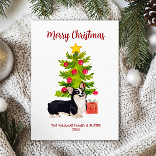 Personalised Corgi Dog Christmas Holiday Card