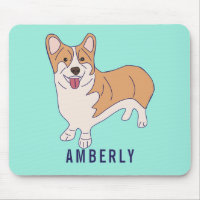 Personalised Corgi Dog Mint Green