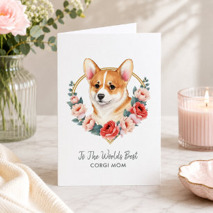  Personalised  Corgi Dog Mum Mother's Day Holiday Card