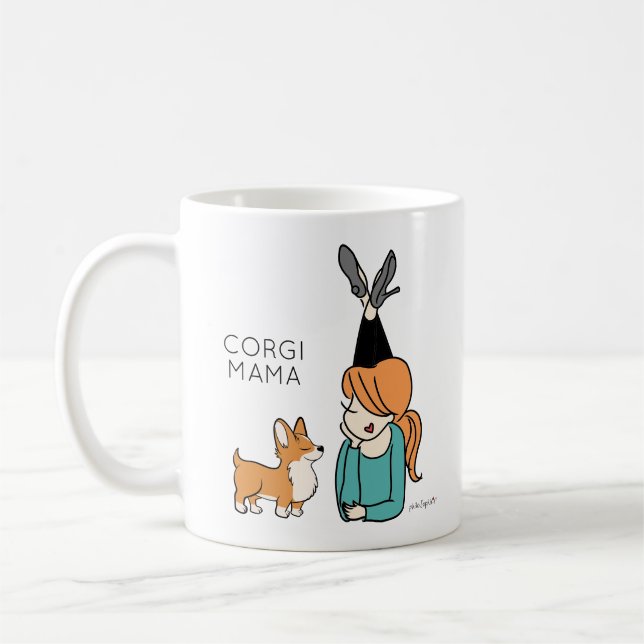 Personalised Corgi Mama Coffee Mug (Left)