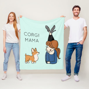 Personalised Corgi Mama Fleece Blanket