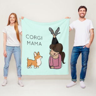Personalised Corgi Mama Fleece Blanket