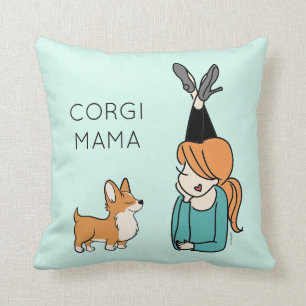Personalised Corgi Mama Throw Pillow