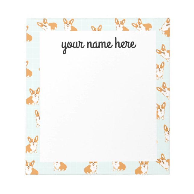 Personalised Corgi Notepad (Front)