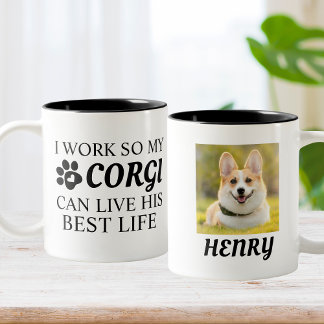 Personalised Corgi Photo Gift for Dog Lovers Two-Tone Coffee Mug