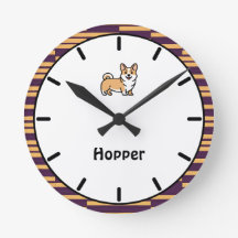 Personalised Corgi Puppy Dog Wall Clock