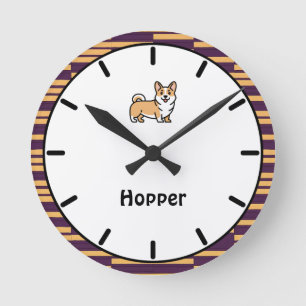 Personalised Corgi Puppy Dog Wall Clock