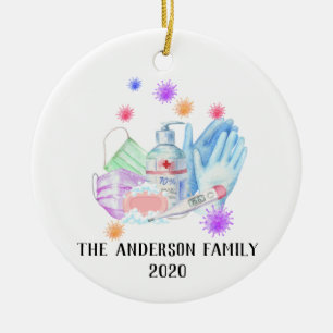 Personalised Coronavirus 2020 Covid Chritsmas Ceramic Tree Decoration