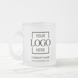 Personalised Corporate Company Logo Branding Frosted Glass Coffee Mug