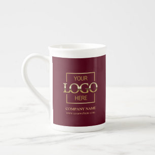 Personalised Corporate Company Logo Employee Gift Bone China Mug