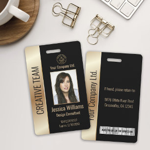 Personalised Corporate Employee Black ID Badge