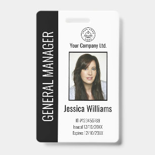 Personalised Corporate Employee Black ID  Badge