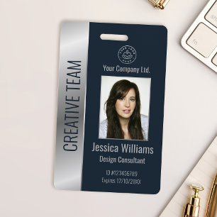 Personalised Corporate Employee Blue Silver ID Badge