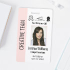 Personalised Corporate Employee Blush Pink ID