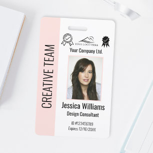 Personalised Corporate Employee Blush Pink ID Badge