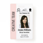 Personalised Corporate Employee Blush Pink ID