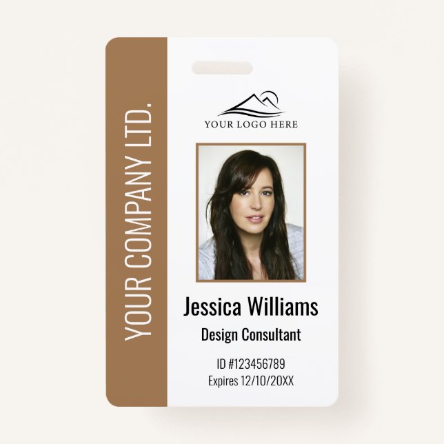 Personalised Corporate Employee Brown ID ID Badge (Front)