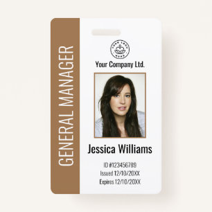 Personalised Corporate Employee Brown ID ID Badge