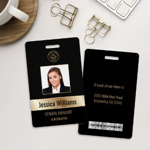 Personalised Corporate Employee Gold Black ID Badge