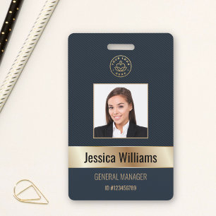 Personalised Corporate Employee Gold Blue ID ID Badge