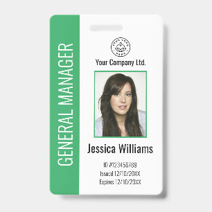 Personalised Corporate Employee Green ID Badge