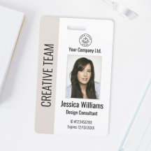 Personalised Corporate Employee ID Badge Beige