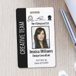 Personalised Corporate Employee ID Badge Black<br><div class="desc">Easily personalise this professional employee photo ID badge with your custom details.</div>
