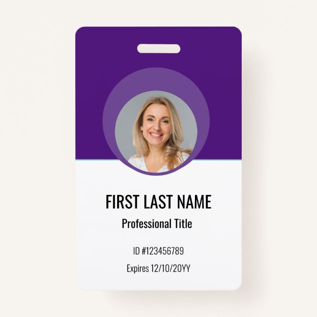 Personalised Corporate Employee ID Badge Blue (Front)
