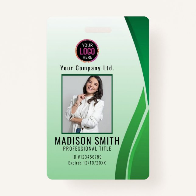 Personalised Corporate Employee ID Badge Blue (Front)