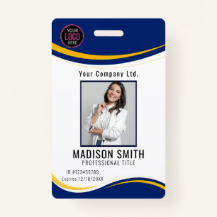 Personalised Corporate Employee ID Badge Blue
