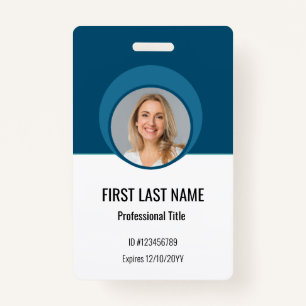 Personalised Corporate Employee ID Badge Blue