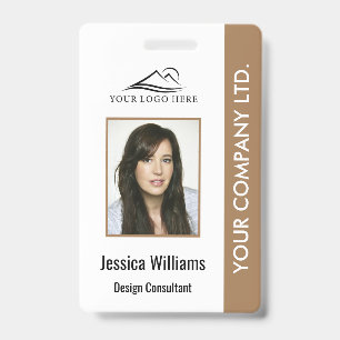 Personalised Corporate Employee ID Badge Brown
