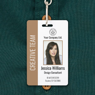 Personalised Corporate Employee ID Badge Brown
